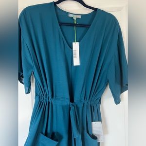 Good Luck Gem cinch-waist midi-dress, Teal, size L